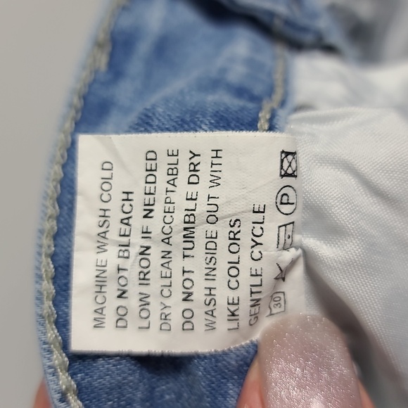 LUVAMIA Denim Jean Shorts Frayed Hem High Rise Rise Cotton Size Medium - Picture 4 of 15